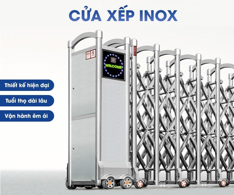 cổng xếp inox tại Bình Dương
