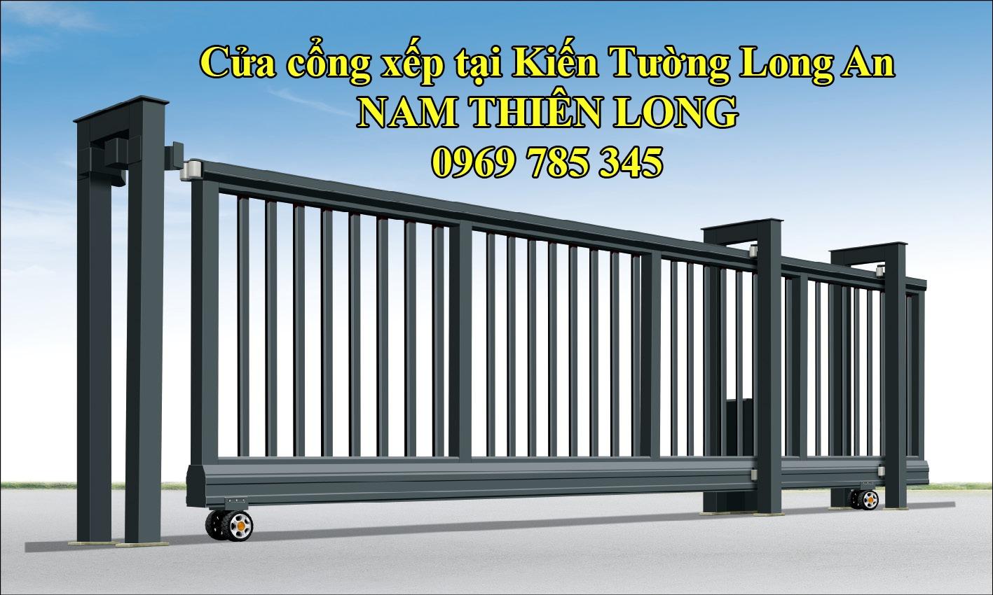 Cửa cổng xếp inox tại Kiến Tường Long An