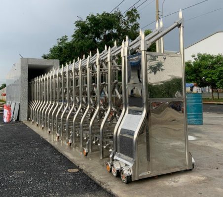Dịch vụ báo giá cửa cổng xếp hợp kim nhôm Nam Thiên Long