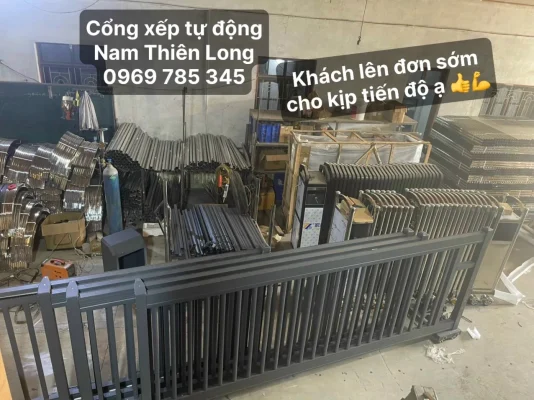 Thi công cổng xếp Mỹ Phước 3 giá tốt tại xưởng